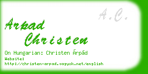 arpad christen business card